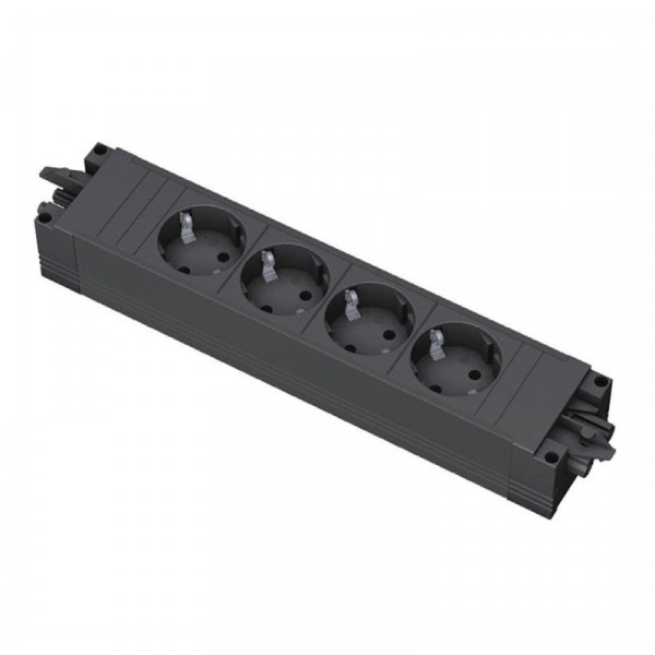 Bachmann STEP BASE 4-voudige Stekkerdoos - Koppelbaar - GST18-3® in en uit - Zwart
