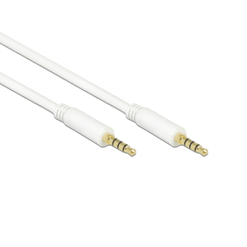 3,5mm Jack 4-polig audio/video kabel AWG20 / wit - 10 meter