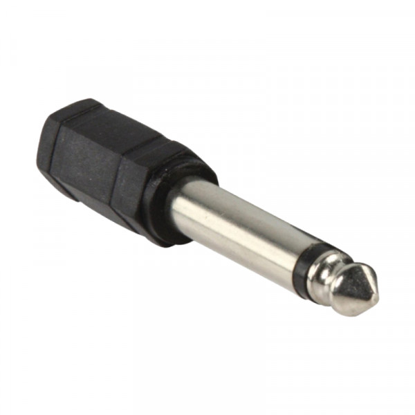 3,5mm (v) - 6,35mm Mono Jack (m) Adapter - Zwart