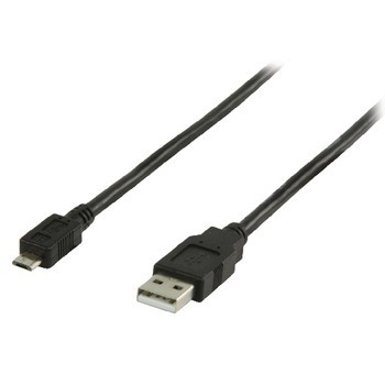 USB 2.0 Kabel A Male - Micro-B Male 2 meter Zwart