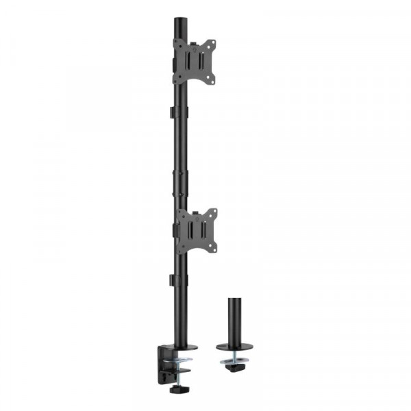 InLine Bureaubeugel voor 2x 10-32 inch scherm - Boven elkaar - volledig verstelbaar - 9kg - Zwart