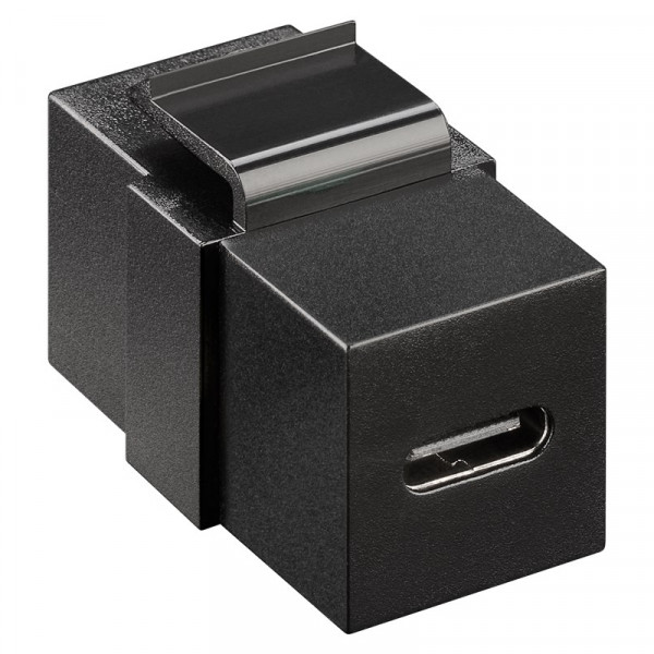 USB-C Keystone voor Patchpaneel - USB-C (v) naar USB-C (v) - Zwart