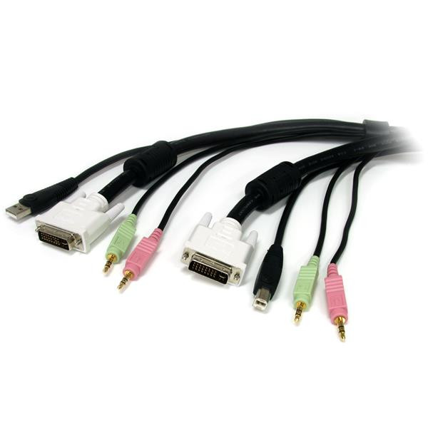 StarTech 10 ft 4-in-1 USB DVI KVM Cable with Audio and Microphone|}
