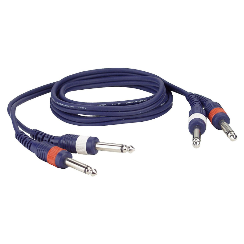 DAP 2x 6,35mm Mono Jack Kabel - 3 meter - Blauw