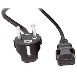 Nedis Stroomkabel - Type F (CEE 7/7) Male - IEC-320-C13 - Gehoekt - Recht - Vernikkeld - 10.0 m - Rond - PVC - Zwart - Label