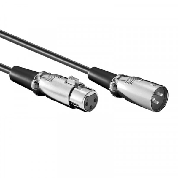 XLR 3-pin Microfoon- en Signaalkabel - Gebalanceerd - Metalen Connector - 2 meter - Zwart