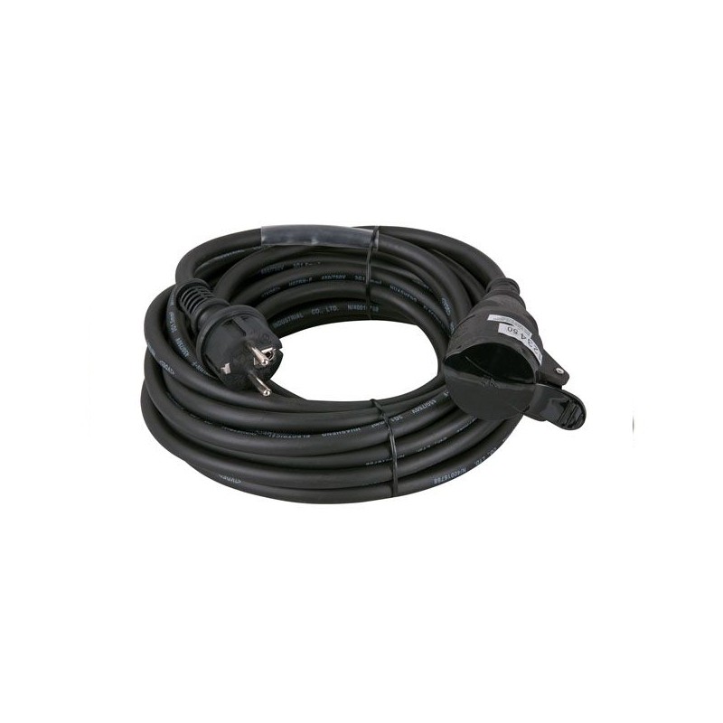 Verlengkabel Schuko 15m Zwart
