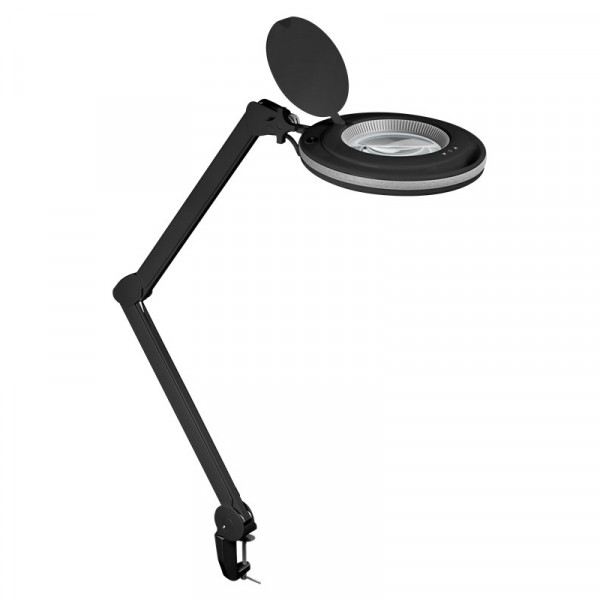 LED Loeplamp met kristallen lens - 9W - Dimbaar - 1,75x vergroting - Klemmontage - Zwart