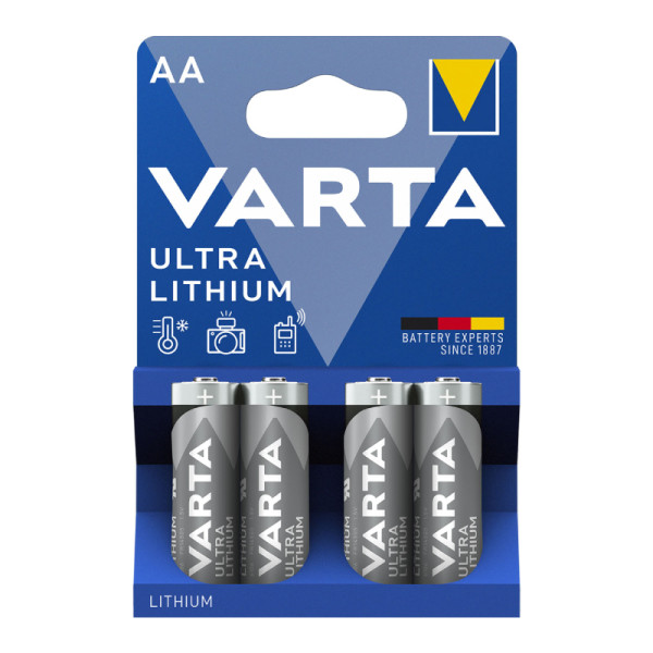 VARTA 4x AA Lithium Batterij - FR6 - 1,5V - 2900mAh - Grijs/Zilver