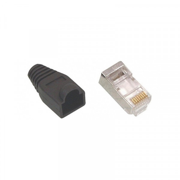 RJ45 Stekkers met Zwarte Tules - CAT5e - 50 stuks - 8P8C - Afgeschermd