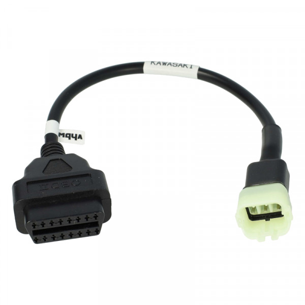 OBD2 Adapterkabel voor Kawasaki H2 en diverse Z motoren (na 2017) - 6-16-pins - 0,2 meter - Zwart