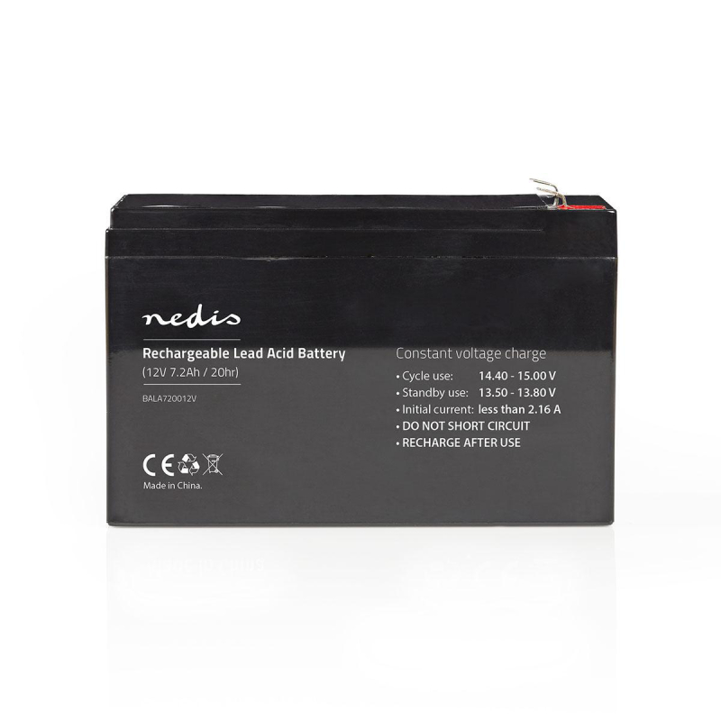 Nedis Oplaadbare Loodaccu | Lead-Acid | Oplaadbaar | 12 V | 7200 mAh | 151 mm | 65 mm | 95 mm