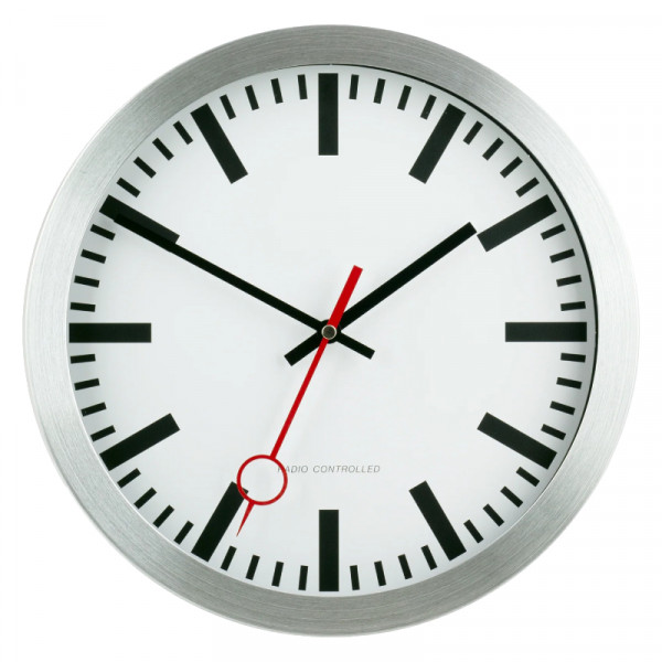 Radiografische Wandklok - Stripe - 30 cm - Luxe - Zilver