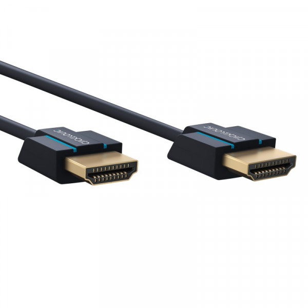 Clicktronic Slimline HDMI 1.4 Kabel - 4K 30Hz - Verguld - 3 meter - Zwart