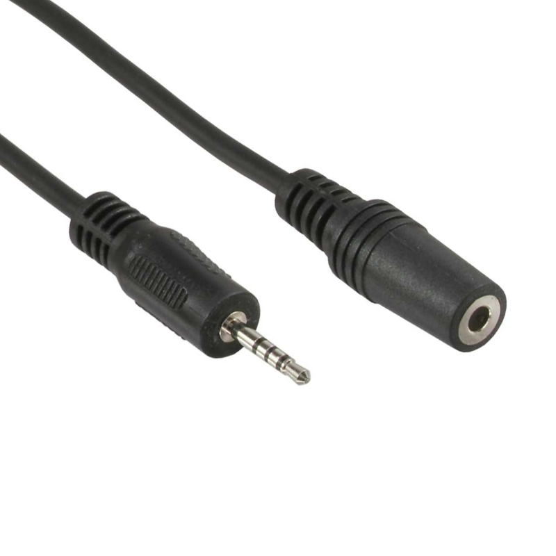 4-polige 3,5mm Jack (v) - 2,5mm (m) Adapterkabel - 2 meter - Zwart 2edcf77af2b579480f0c945ee357847b