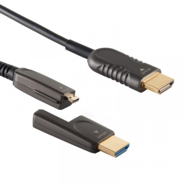 Actieve HDMI 2.0 Kabel - Met 1 Afneembare Connector - 4K 60Hz - 100 meter - Zwart