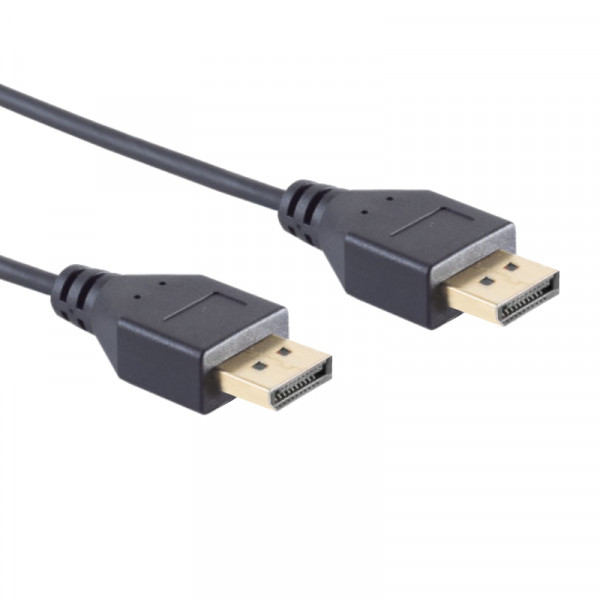 Slimline DisplayPort v1.2 Kabel - 4K 60Hz - 0,5 meter - Zwart