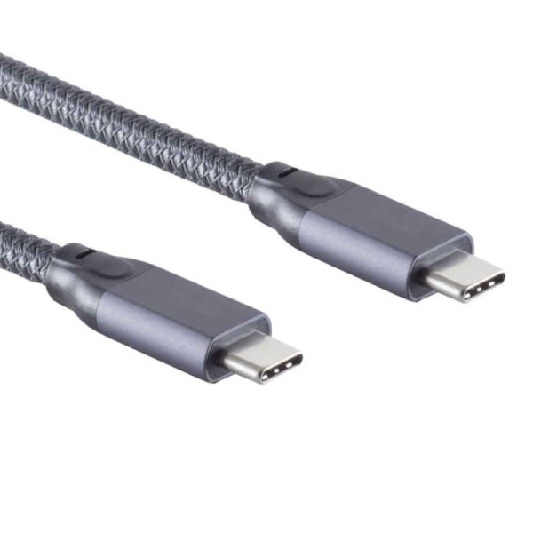 USB-C Kabel - USB 3.2 Gen 2x2 - 100W PD - Nylon Sleeve - Pro - 4 meter - Zwart