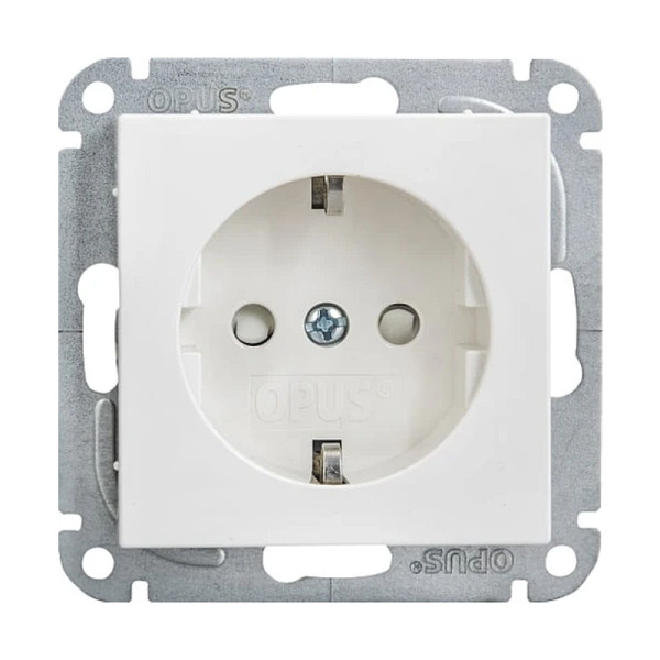 Opus 55 Wandcontactdoos RA met kinderbeveiliging polarwit