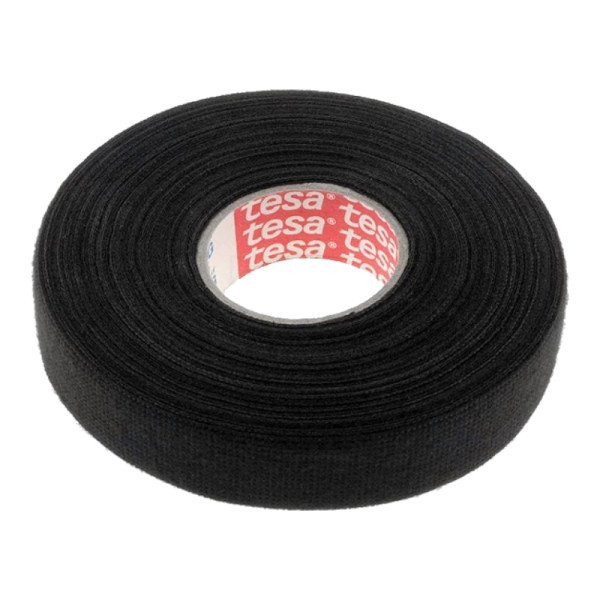 TESA Linnentape PET-wol - 19 mm breed - 300 um dik - Tot 105 graden - 25 meter - zwart