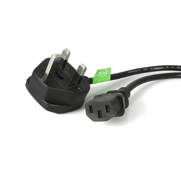 StarTech 3 m VK computervoedingskabel - 3-pins netkabel - C13-naar-BS-1363