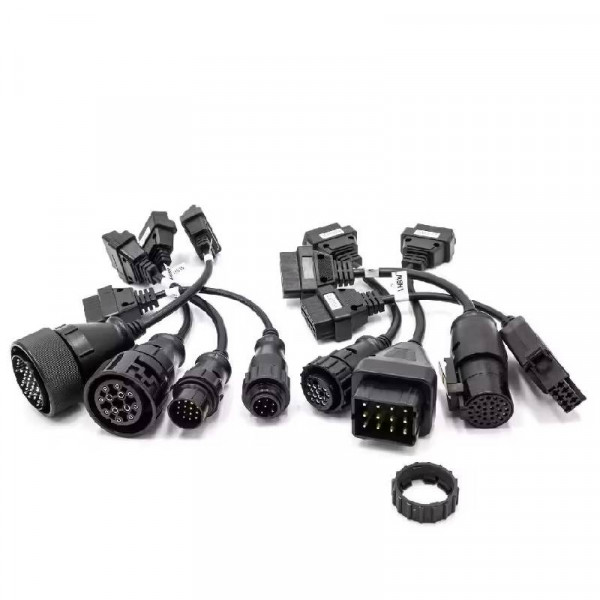 OBD2 Adapterkabel set voor Mercedes, Renault, Iveco, MAN, Scania, Volvo vrachtwagens - Zwart