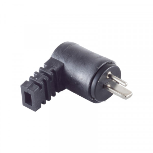 Haakse 2-pin DIN Luidsprekerconnector (m) - Schroefbaar - Zwart