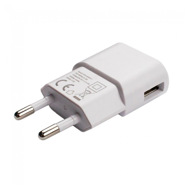 Vaarwel Vochtigheid Ongeëvenaard USB lichtnet adapter 5V 1A Wit