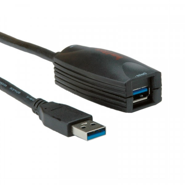 USB A 3.2 Gen 1 Actieve Verlengkabel 5m Zwart