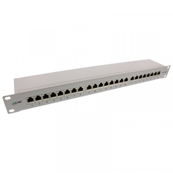 24-poorts Cat6a Patchpaneel - STP Afgeschermd - 1U - Lichtgrijs