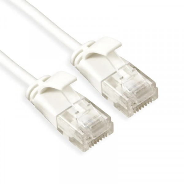 UTP CAT6A Slimline 10 Gigabit Netwerkkabel - CU - 1 meter - Wit