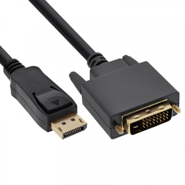 DisplayPort v1.1 naar DVI-D Kabel - 24+1 - Dual Link - Full HD 60Hz - 0,5 meter - Zwart