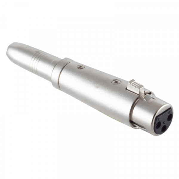 XLR 3-pin (v) - 6,35mm Stereo Jack (v) Adapter - Metaal