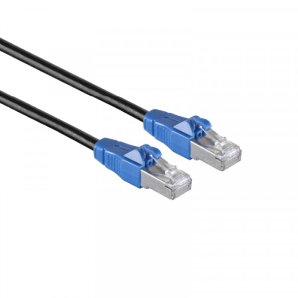 S/FTP CAT6A EasyPull Gigabit Netwerkkabel - CU - 0,5 meter - Zwart