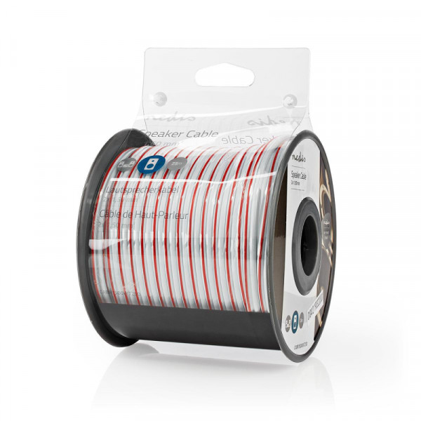 Luidsprekerkabel OFC 2 x 1,5mm2 - Wit - 25 meter
