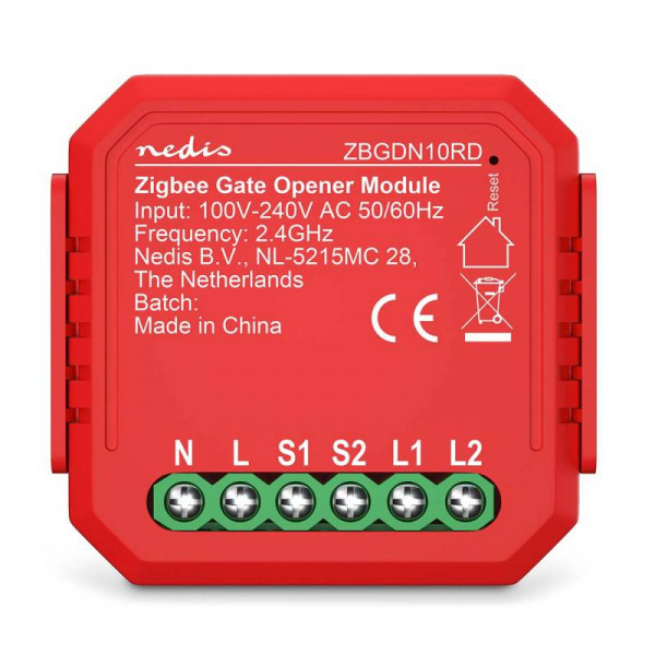 Slimme Zigbee 3.0 Garagedeurschakelaar - 2,5W - Rood
