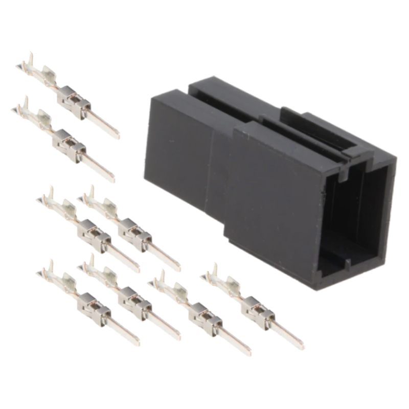 Mini ISO Connector Vrouwelijk - Inclusief 8 Mannelijke Pinnen - Zwart