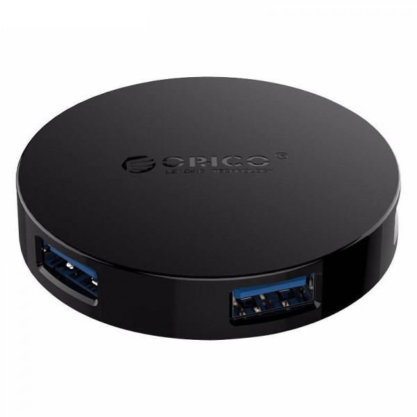 Orico USB-A Hub - 4x USB-A - OTG functie - USB 3.2 Gen 1 - 0,15 meter - Rond Design - Zwart