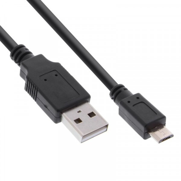 USB-A naar Micro USB-B Kabel - USB 2.0 - Fast Charge - 0,3 meter - Zwart