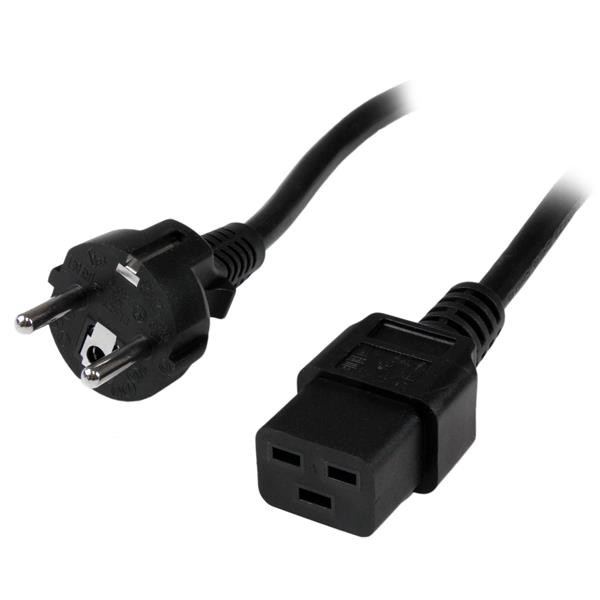 StarTech 2 m computervoedingskabel - Schuko CEE7 naar IEC 320 C19
