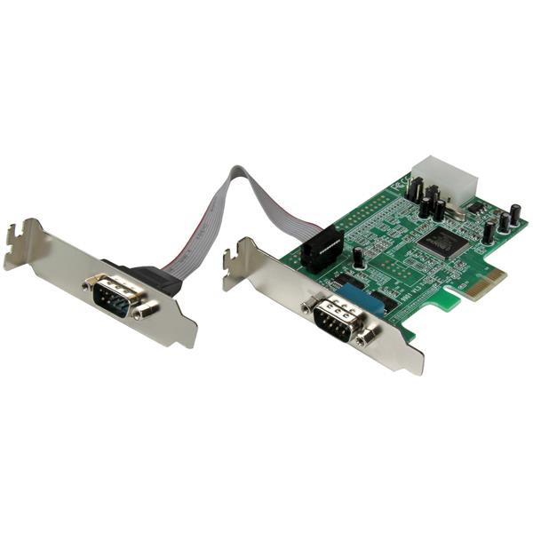 StarTech 2-poort Low Profile Native RS232 PCI Express Seriële Kaart met 16550 UART
