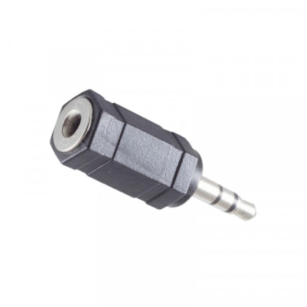 3,5mm Mono Jack (v) - 3,5mm Stereo Jack (m) Adapter - Zwart