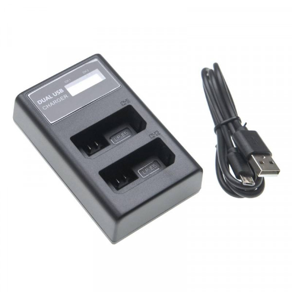 Tweevoudige Accu oplader voor Canon LP-E5 Accu's - Zwart