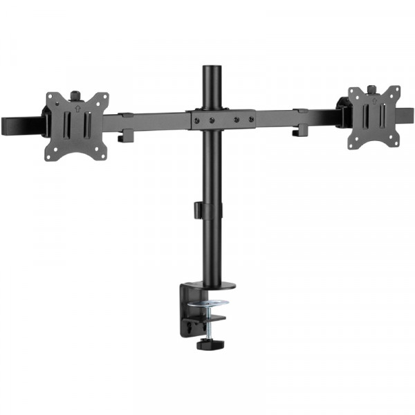 Bureaubeugel voor 2x 17-32 inch scherm - Basic - volledig verstelbaar - Tot 9kg - Zwart