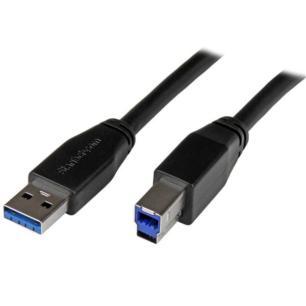 StarTech Actieve USB 3.0 USB-A naar USB-B kabel 5m - USB 3.1 (Gen1) 5Gbps verlengkabel