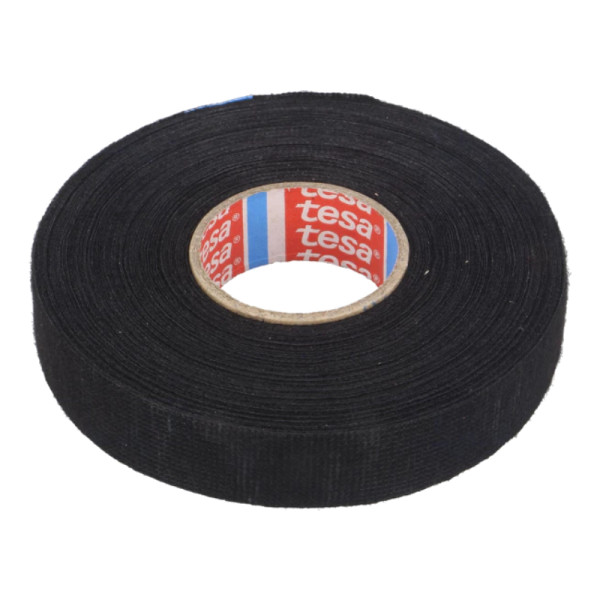 TESA Linnentape PET-wol - 19 mm breed - 250 um dik - Tot 105 graden - 25 meter - zwart