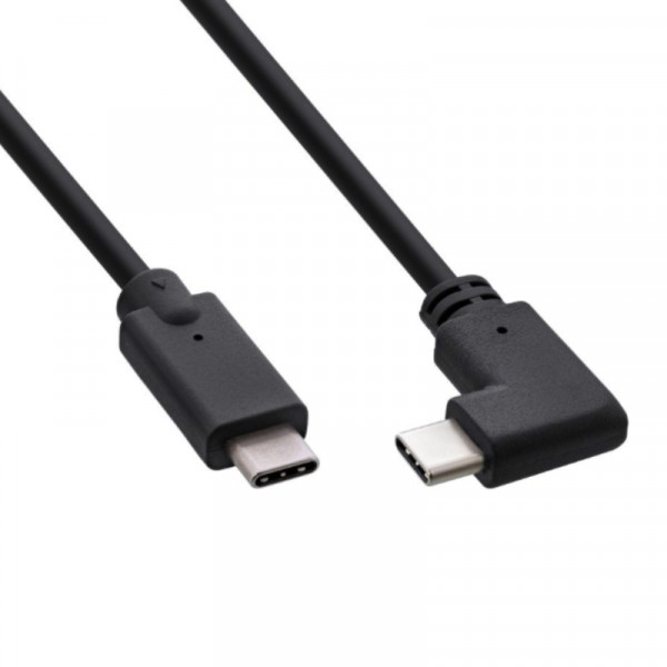 USB-C Kabel - Een kant haaks - USB 3.2 Gen 2 - 0,5 meter - Zwart