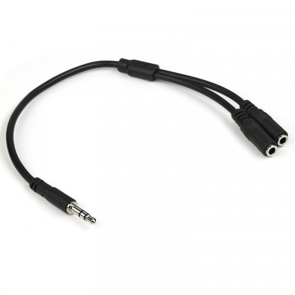 StarTech 3,5mm (m) - 2x 3,5mm Stereo Jack (v) Splitter Adapterkabel - 0,2 meter - Zwart