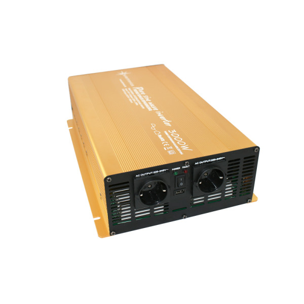 12V naar 230V Zuivere Sinus Spanningsomvormer - 3000W - Goud