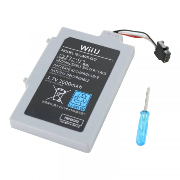 Accu voor Wii-U Gamepad - 3,7V - 3600mAh - Inclusief schroevendraaier - Grijs